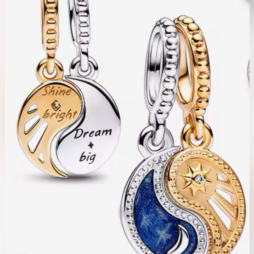 Bracelet Charm Double Sun & Moon Yin & Yang Style - Picture 2 of 6